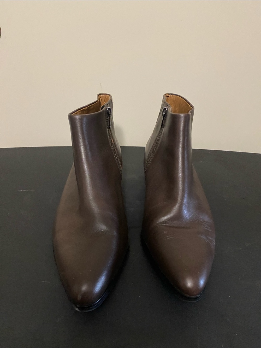 Women’s Brown Leather Coach Ankle Boots